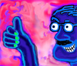 arthur thumbs up neon cloud